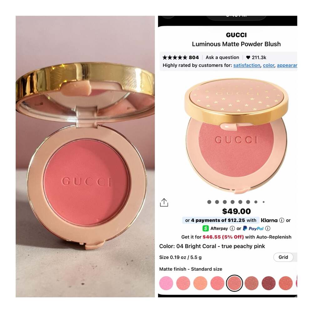 Gucci Blush de Beauté Luminous Matte Powder Blush 04 Bright Coral 0.19 oz. NIB!